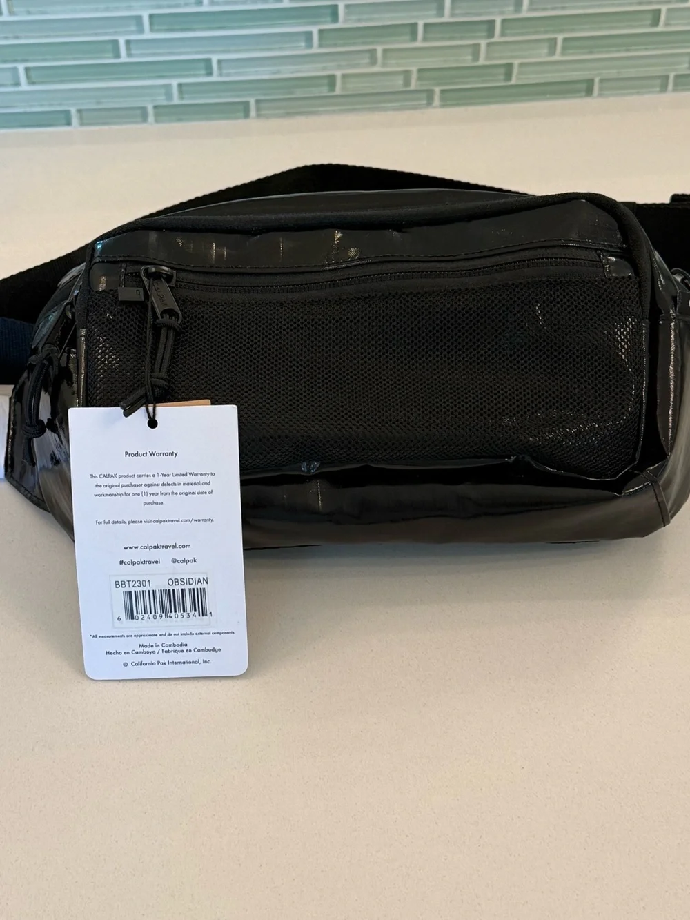 CALPAK Terra Small Sling Bag Obsidian Black Travel Crossbody Belt Bag Fanny NEW